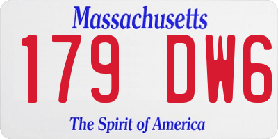 MA license plate 179DW6