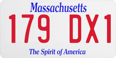 MA license plate 179DX1