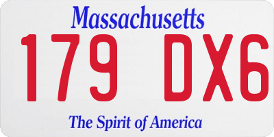 MA license plate 179DX6