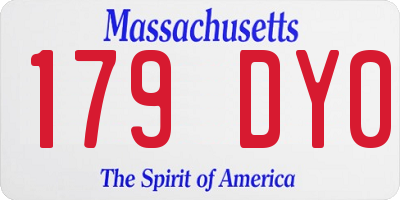 MA license plate 179DY0