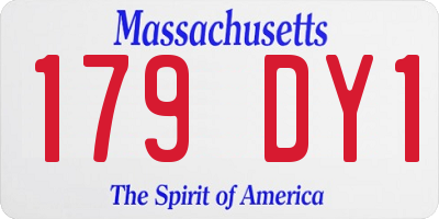 MA license plate 179DY1