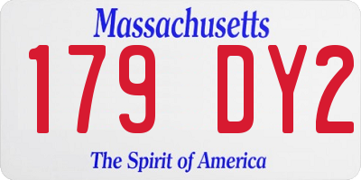 MA license plate 179DY2