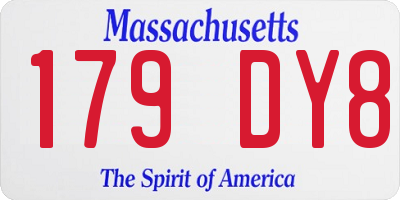 MA license plate 179DY8