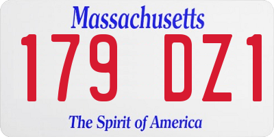 MA license plate 179DZ1