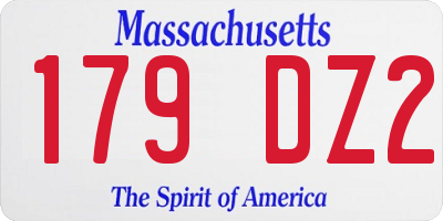 MA license plate 179DZ2