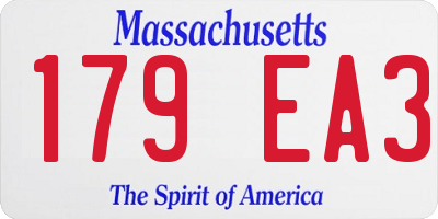 MA license plate 179EA3