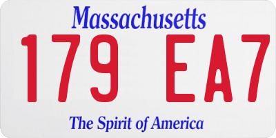 MA license plate 179EA7