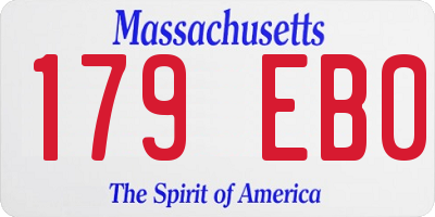 MA license plate 179EB0