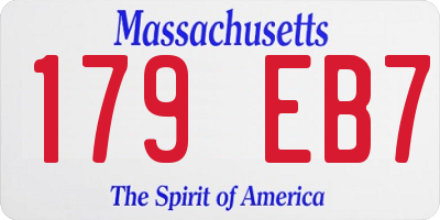 MA license plate 179EB7