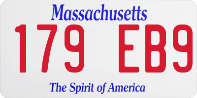 MA license plate 179EB9
