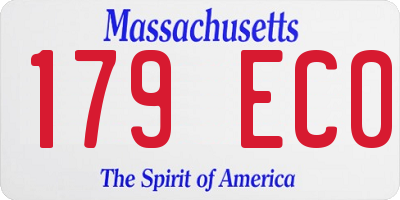 MA license plate 179EC0