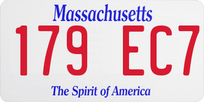 MA license plate 179EC7