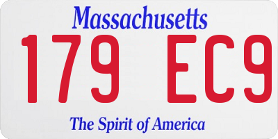 MA license plate 179EC9