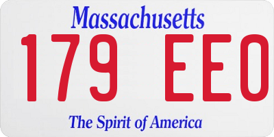 MA license plate 179EE0