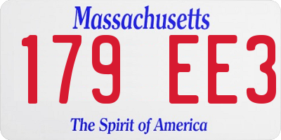MA license plate 179EE3