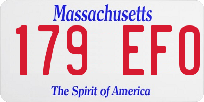 MA license plate 179EF0