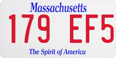 MA license plate 179EF5