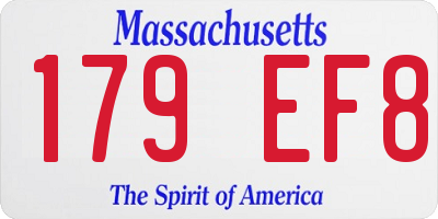 MA license plate 179EF8
