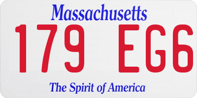MA license plate 179EG6