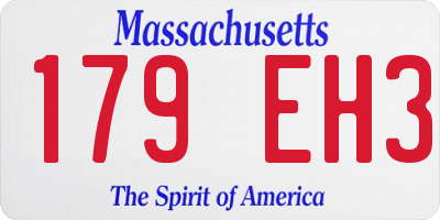 MA license plate 179EH3