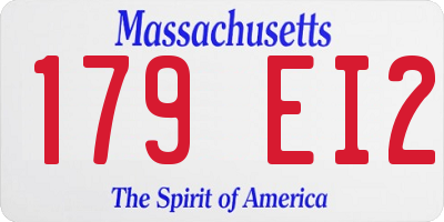 MA license plate 179EI2