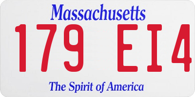 MA license plate 179EI4
