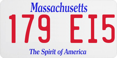 MA license plate 179EI5