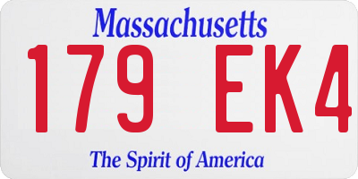 MA license plate 179EK4