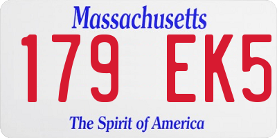 MA license plate 179EK5