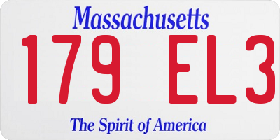 MA license plate 179EL3
