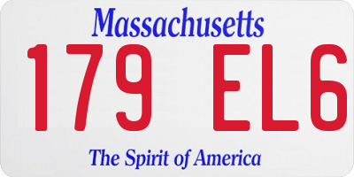 MA license plate 179EL6