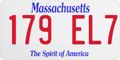 MA license plate 179EL7