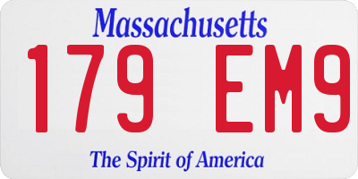 MA license plate 179EM9
