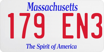 MA license plate 179EN3