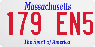 MA license plate 179EN5
