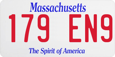 MA license plate 179EN9