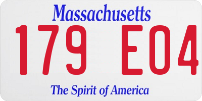MA license plate 179EO4