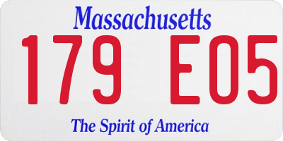 MA license plate 179EO5