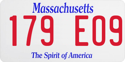 MA license plate 179EO9