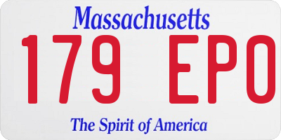 MA license plate 179EP0