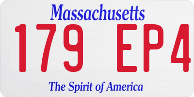 MA license plate 179EP4