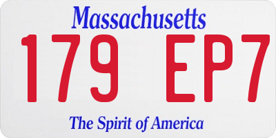 MA license plate 179EP7