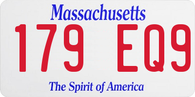 MA license plate 179EQ9