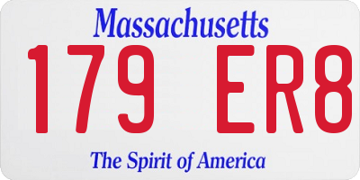 MA license plate 179ER8