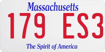 MA license plate 179ES3