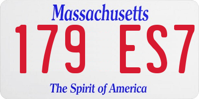 MA license plate 179ES7