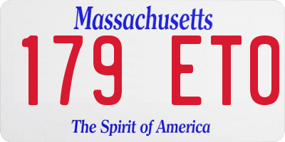 MA license plate 179ET0