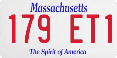 MA license plate 179ET1