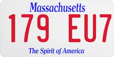 MA license plate 179EU7