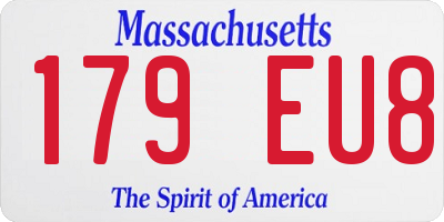 MA license plate 179EU8